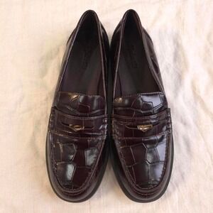 Madewell The Grayson Penny Loafer Chocolate Crocodile Leather - Sz 7.5/ (NR855)
